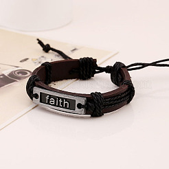 Verstellbare Armbänder aus Rindsleder für Männer&nbsp;BJEW-PW0001-02