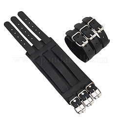 Braccialetto regolabile con cordino in pelle di vacchetta&nbsp;BJEW-WH0020-62P-02