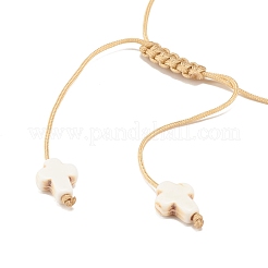Bracciale con perline intrecciate di tartaruga sintetica turchese (tinta).&nbsp;BJEW-JB07982-01