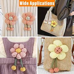 1 Sätze 6 Stück 6 Stile Blumen Stoff Broschen gemischte Farben&nbsp;ST-CJ0038-001
