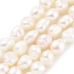 Fili di perle di perle d'acqua dolce coltivate naturali&nbsp;PEAR-P062-24A