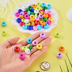 110pcs 11 couleurs perles européennes acryliques opaques&nbsp;SACR-TA0001-75