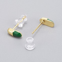 Orecchini a bottone in ottone smaltato&nbsp;EJEW-L231-66A