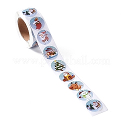 Rolle mit 8 selbstklebenden Weihnachtspapieraufklebern mit runden Punkten und 25 Mustern&nbsp;X-DIY-A042-01D