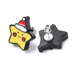 Ohrstecker aus Harz mit Weihnachtsmotiv&nbsp;EJEW-C170-01