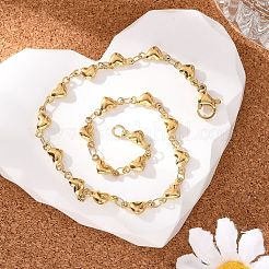 304 Edelstahl-Herzgliederarmbänder&nbsp;BJEW-M121-03G