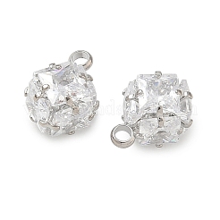Messingpflaster klare Zirkonia Charms&nbsp;CU-CBAD360-08P-02