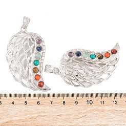 Chakra natürliches Tigerauge & natürlicher Lapislazuli & natürlicher Karneol & synthetischer Türkis & große Glasanhänger&nbsp;G-NH0025-04P