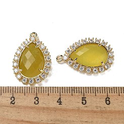 Natürliche koreanische Jade facettierte Tropfenanhänger&nbsp;G-I375-01G-05