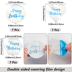 21 pieza de 3 estilos de acrílico con efecto espejo para decoración de cupcakes de cumpleaños&nbsp;AJEW-SP0001-66A