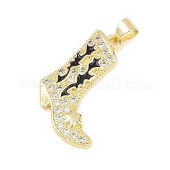 Micro pavè di zirconi in ottone con pendenti smaltati&nbsp;KK-Z145-02G