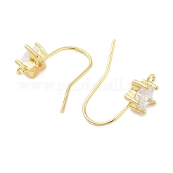Messing Mikro Pflaster Zirkonia Ohrringe Zubehörse&nbsp;EJEW-B063-05G-03