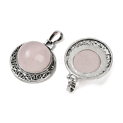 Pendentifs demi-ronds en quartz rose naturel&nbsp;PALLOY-R159-01AS-12