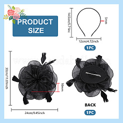 Horquillas y cintas para el pelo de organza para mujer&nbsp;OHAR-WH0034-37