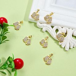 10 pieza de colgantes de circonita cúbica pavé de latón&nbsp;KK-SZ0002-66