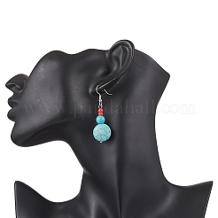Orecchini pendenti in ottone sintetico turchese&nbsp;EJEW-JE06535