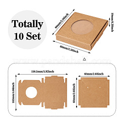 Quadratische Schmuckaufbewahrungsboxen aus Kraftpapier&nbsp;CON-TAC0001-04C