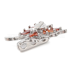 Maillons multi-brins en zircone cubique micro pavé 3 trou en laiton&nbsp;KK-G503-36P-01
