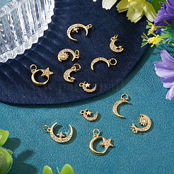12pcs 6 styles pendentifs en laiton micro pavé de zircone cubique&nbsp;KK-TA0008-69