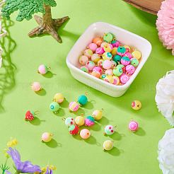 50 Stück handgemachte Anhänger aus Polymerton mit Obstmotiv&nbsp;CLAY-TA0007-08
