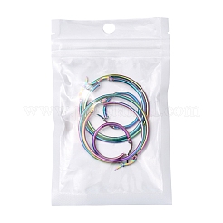 3 par de pendientes de aro huggie de acero inoxidable 304 de tamaño 3&nbsp;EJEW-FS0001-03