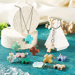 18pcs 9 styles de pendentifs de pierres précieuses mixtes&nbsp;G-TA0002-32