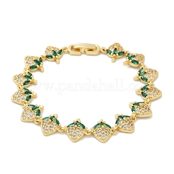 Messing-Mikropavé-Kubikzirkonia-Gliederarmbänder für Damen&nbsp;BJEW-Z126-05G-01