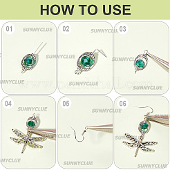 DIY-Sets zur Herstellung baumelnder Ohrringe aus Legierung und Glas mit Libellenmotiv&nbsp;DIY-SC0028-50
