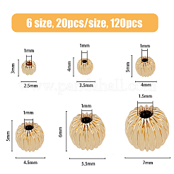 120 Stück Messing-Rillenperle in 6 Stilen&nbsp;KK-HY0002-98