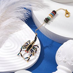 Colgante decorativo con cuentas de vidrio de escorpión&nbsp;HJEW-MZ00121