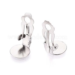Boucles d'oreilles à clip en acier inoxydable 304&nbsp;STAS-WH0047-120P