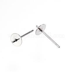 Elementi per orecchini a bottone in acciaio inossidabile 304 anti-ossidazione&nbsp;STAS-D448-089P-5mm