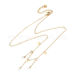 Collane con pendente in acciaio inossidabile 304 e strass di cristallo per donna&nbsp;NJEW-F378-01G-04