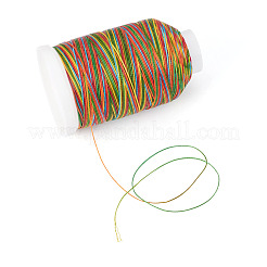 1 rouleau de cordon rond en polyester ciré teint en dégradé de couleurs&nbsp;YC-TADJ0001-03A