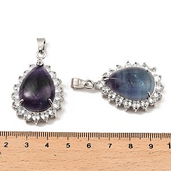 Anhänger aus natürlichem Fluorit und Strass&nbsp;G-K338-31P-01