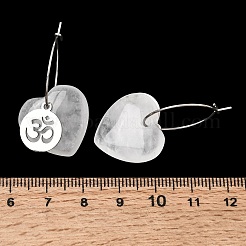 Ohrringe aus natürlichem Quarzkristall und Edelstahl 304 für Damen&nbsp;EJEW-G475-04P-02