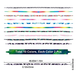 20 pièces 10 couleurs de lacet plat personnalisé en polyester&nbsp;AJEW-GF0003-57