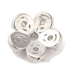 Gestellplattierte Messing-Perlenkappen mit Mikropavé-Kubikzirkonia&nbsp;KK-M248-06B-P