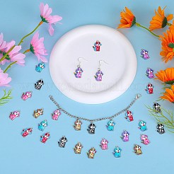 30pcs 6 colores aleación esmalte pandants&nbsp;ENAM-SZ0004-18