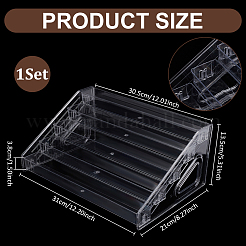 5-stufiger PA-Kunststoff-Displayständer für Minikarten&nbsp;DJEW-WH0028-002B