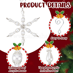 Decorazione pendente in vetro con fiocco di neve&nbsp;HJEW-GO00054