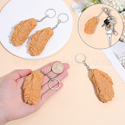 4 portachiavi con ciondolo in PVC a forma di crocchetta di pollo&nbsp;KEYC-SC0002-21A