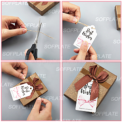 120 stücke 6 arten thanksgiving tag wort beste wünsche bowknot gedruckt papier danke geschenk tags&nbsp;AJEW-SP0003-63A