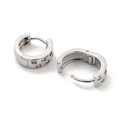 Creolen aus Messing mit quadratischem Muster und klaren Zirkonia für Damen&nbsp;EJEW-G409-02P