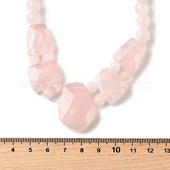 Colliers à perles graduées en quartz rose naturel à facettes pour femmes&nbsp;NJEW-B128-01M