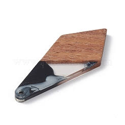 Colgantes de resina perlada y madera de nogal&nbsp;WOOD-C016-01A