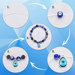DIY-Sets zur Herstellung von Armbändern mit der Hamsa-Hand und dem bösen Blick&nbsp;DIY-SC0025-22