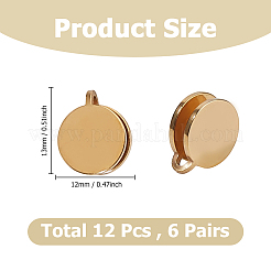 12 paire de boucles d'oreilles manchettes en acier inoxydable 304&nbsp;EJEW-HS0001-28G