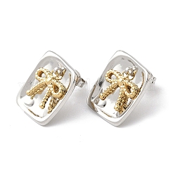 Orecchini a bottone in acciaio inossidabile 304 bicolore&nbsp;EJEW-B156-17P