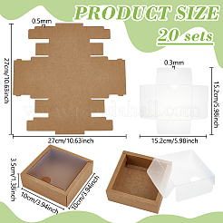 Faltbare quadratische Geschenkboxen zur Aufbewahrung aus Papier&nbsp;LS-CON-WH0110-42B-03